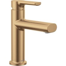 Prime Meena Bronzlaştırılmış Altın Tek Kolu Tek Delikli Modern Banyo Lavabo Bataryası Isteğe Bağlı Deckplate ve Tahliye Montajlı, 84794BZG