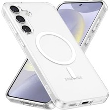 Prime - Galaxy S25 Fe ile Uyumlu Kılıf Kamera Korumalı Magsafe ile Uyumlu Şarj Özellikli Şeffaf Pc Silikon Kapak - Şeffaf