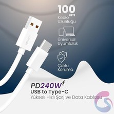 Prime Turbo Saniye Göstergeli Ultra Hızı USB To Type-C Kablosu