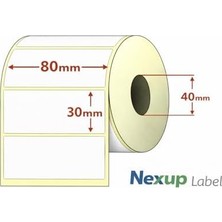 Prime 80X30 mm Termal Etiket, Barkod/adres/kargo Termal Etiketleri, Zebra ve Diğer Yazıcılarla Uyumlu