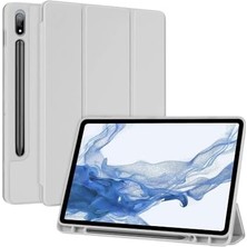 Prime Galaxy Tab S7 Fe / S7 Plus S8 Plus 12.4" ile Uyumlu Kılıf Kalem Bölmeli Smart X800 T730 T970 Gri