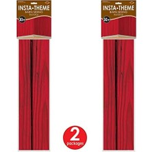 Prime 2 Parça Kırmızı Ahır Kenarları Arka Planı, 10 x 76 cm