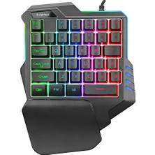 Prime KB-R177 Salvo Siyah USB LED Işıklı Q 35 Tuşlu Multimedya Mini Gaming Oyuncu Klavyesi