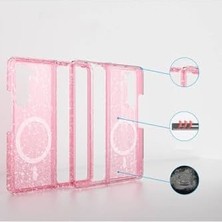 Prime Galaxy Z Fold 6 Kılıf Uyumlu Şarj Özellikli Parlayan Simli Saydam Renkli Allstar Kapak-Şeffaf
