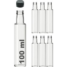 Prime Dorika Şeffaf 100 ml Sızdırmaz Kapaklı Boş Cam Şişe 6 Adet