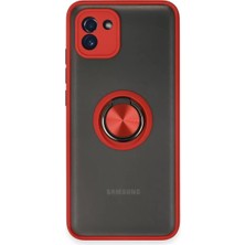 Vuralsin38 Newface Samsung Galaxy A03 Kılıf Montreal Yüzüklü Silikon Kapak - Kırmızı