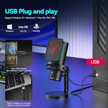 Prime Yanmai Bilgisayar Masaüstü Profesyonel 48KHZ 16BIT Kardioid Condenser Mikrofon | Yayın, Oyun, Podcast ve Online Toplantılar Için Profesyonel Ses | Plug & Play USB Mikrofon (Gm7)