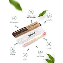 Prime Vegan Bambu Çocuk Diş Fırçası - Yumuşak - Mavi -Plastik Içermez (Pembe)