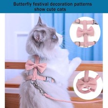 Prime Kedi Koşum Takımı ve Tasma Seti, Ayarlanabilir Yumuşak Nefes Alabilir Yelek Tipi Koşum Takımı, Küçük ve Orta Boy Kediler Için Kaçış Önleyici Yelek, Eğitim ve Yürüyüş Için (Pembe)