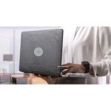 Prime MacBook Pro 13 Inç M1 M2 Uyumlu Kılıf (2016–2022) | Siyah Deri Kaplama Sert Kapak | A1708, A1706, A1989, A2159, A2251, A2289, A2338 Siyah