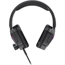 Prime HT403 3.5mm + USB Kablolu Kulak Üstü Rgb Aydınlatmalı Gaming Kulaklık Siyah