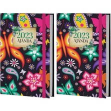 Prime Halk Kitabevi Mor Kelebek Ebru 2023 Ajanda, 13.5X21CM, 128 Sayfa, Ciltli 2li Paket