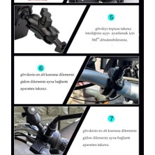 Prime Bisiklet Motosiklet ve Scooter Için Gidon Uyumlu Telefon Tutucu Orjinal Malzeme Yüksek Kalite Güneşlik Tasarımlı Modellere Uyumlu Kolay Kurulum Mt-E