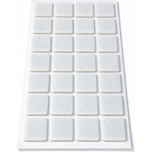 Prime Yapışkanlı Keçe Ped, Kare, 25MM x 25MM, 32 Parça, Beyaz, Koltuk Ayağı Için, Parke Zemin Koruma, Çizilme ve Gürültü Önleyici
