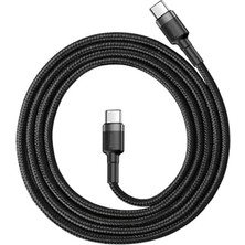Prime Cafule, 3.0 A Usb-C & Usb-C Şarj & Data Aktarımı Kablosu, /hızlı Şarj, 1 Metre, Gri/siyah, Catklf-Gg1