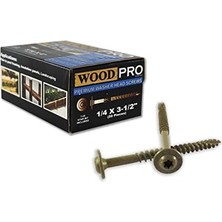 Prime Woodpro Fasteners ST14X312-50PC 1/4-Inç x 3-1/2-Inç Uzunluk Yuvarlak Yıkama Başlığı Dış Ahşap Vidalar, 50'li Paket, Altın