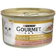 Prime Parça Etli Soslu Somonlu ve Tavuklu Kedi Konservesi 85 gr x 24 Adet