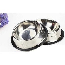 Prime 2 Adet Pati Desenli Kedi Köpek Çelik Mama Kabı 16 cm 8 Oz