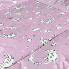 Prime Elyaf Dolgulu Pvc Alt Değiştirme Minderi, Sıvı Geçirmez, Leke Tutmaz, Aydede Desenli, Pembe, 75X85CM