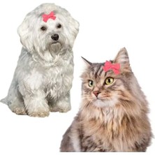 Prime Kedi ve Küçük Irk Köpek Için Şeker Pembe Örgü Papyon Pensli Toka Evcil Hayvan Tokası 1 Adet
