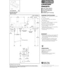 Prime 2551-MPU-DST Dryden Iki Saplı Merkez Seti Banyo Musluğu, Krom
