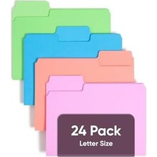 Prime Supertab Dosya Klasörü, Büyük Boy 1/3 Kesim Tab, Mektup Boyutu, Çeşitli Parlak Renkler, Paket Başına 24 (11957)