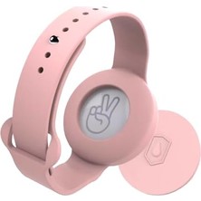 Prime Buff Tagsafe Çocuk Bileklik Silikon Airtag Uyumlu Kılıf Saat Hafif Su Geçirmez (Pembe)