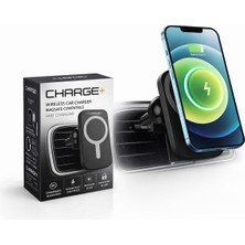 Prime Charge+ Magsafe Araç Içi Kablosuz Şarj Cihazı 15W Hızlı Şarj Manyetik Telefon Tutucu Usb-C Uyumlu 15 14 13 12
