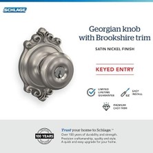 Prime F51A Geo 619 Brk Gürcü Topuzu Brookshire Anahtarlı Giriş Kilidi, Nikel