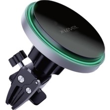 Prime ile Uyumlu Araç Içi Telefon Tutucu, 15W Kablosuz Hızlı Şarj, 360° Dönebilen, Havalandırma Montajlı, Manyetik Telefonlarla Uyumlu, Alüminyum Alaşım Başlık, XCH2109, Siyah
