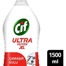 Prime Cif Ultra Hijyen Jel Yüzey Temizleyici Çamaşır Sulu Katkılı Leke Çıkarıcı Yağ Çözücü 1500 ml