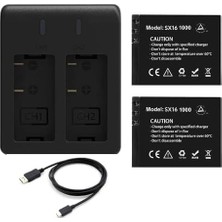 Prime Akaso V50X Aksiyon Kamera Bataryası 2 Batarya + 2'li Şarj Adaptörü