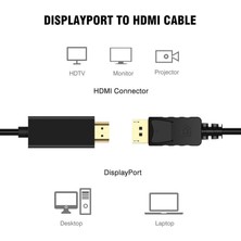 Prime Displayport To HDMI Çevirici Dönüştürücü Adaptör Kablosu 1.8 Metre