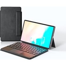 Prime - Galaxy Tab S11 Border Keyboard Bluetooh Bağlantılı Standlı Klavyeli Tablet Kılıfı - Siyah