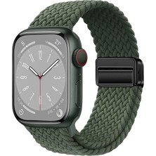 Prime 38MM ile Uyumlu Cns KRD-134 Örgü Tasarımlı Hasır Kordon Strap Kayış - Koyu Yeşil