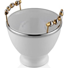 Lamedore Silver Balls Kulplu Beyaz Salata Kasesi 27X27X19 cm