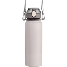 Prime 304 L Çelik Gri 800 ml Askılı ve Pipetli Matara Suluk CIN411GR-8