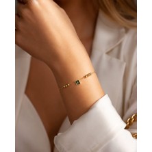 Livaz Accessories Kadın Çelik Kararmaz Bileklik 14K Altın Renk Vip Serisi