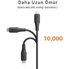 Prime Type-C Lightning Hızlı Şarj Kablosu Beyaz 1.2 Metre