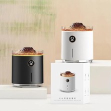 Prime Volkanik Efektli Şarjlı Hava Nemlendirici Yatak Odası Oturma Odası Için Akıllı Aromaterapi Mist Difüzör, Simüle Alev Şekli, Görsel Büyü