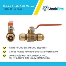 Prime 1/2 Inç Küresel Vana, Pirinç Tesisat Armatürü Bağlamak Için Itin, Su Kapatma, Pex Boru, Bakır, Cpvc, Pe-Rt, Hdpe, 22222-0000LFA