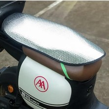 Prime Motosiklet Koltuk Güneş Koruyucu Kılıf – 60X36 cm Alüminyum Folyo Yüzeyli Isı Yalıtımlı ve Su Geçirmez Minder Örtüsü – Elastik Bantlı, Kaymaz, Yazlık Koltuk Kılıfı