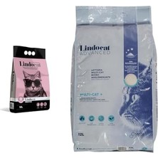 Prime Lindo Cat Bebek Pudralı Ince Taneli Kedi Kumu 10 Litre & Lindo Cat Advanced Sodyumbikarbonatlı Kedi Kumu 12 Litre