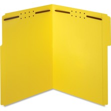 Prime Bağlantı Elemanı Klasörleri, 1/3 Kesim, Güçlendirilmiş Tab, 2 Bağlantı Elemanı, Mektup Boyutu, Sarı, Kutu Başına 50 Klasör (22940)
