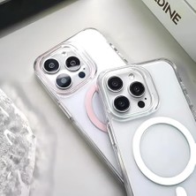 Prime iphone 15 Için Serisi ile Uyumlu Kesinlikle Sararmayan Ultra Şeffaf Kristal Berraklığında Akrilik Sert Kılıf Metal Tuşlar ve Güçlü Manyetik Premium Kılıf (Siyah)