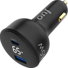 Prime 65W LED Ekranlı Type-C + Usb-A Araç Şarj Aleti & & Notebook Araç Içi Şarj Cihazı