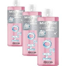 Prime Procsin Aqua Bio H2O Yüz ve Makyaj Temizleyici Micellar Cleansing Water 200 ml (3 Paketi)