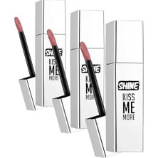 Prime Kiss Me More Uzun Süre Kalıcı & Parlak Bitişli Likit Ruj 005 Bare Beauty (3 Paketi)