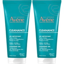 Prime Avene Cleanance Gel Tüp - Yağlı ve Akneli Ciltler Için Temizleme Jeli 200ML (2 Paketi)