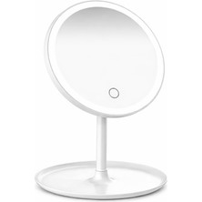 Prime 3 Işık Modlu LED Makyaj Aynası, Sarı, Beyaz ve Doğal Işık Seçenekli, Dokunmatik Sensörlü Açma,kapama, Ayarlanabilir Parlaklık, Masaüstü Kozmetik ve Bakım Aynası, Şık Modern Tasarım